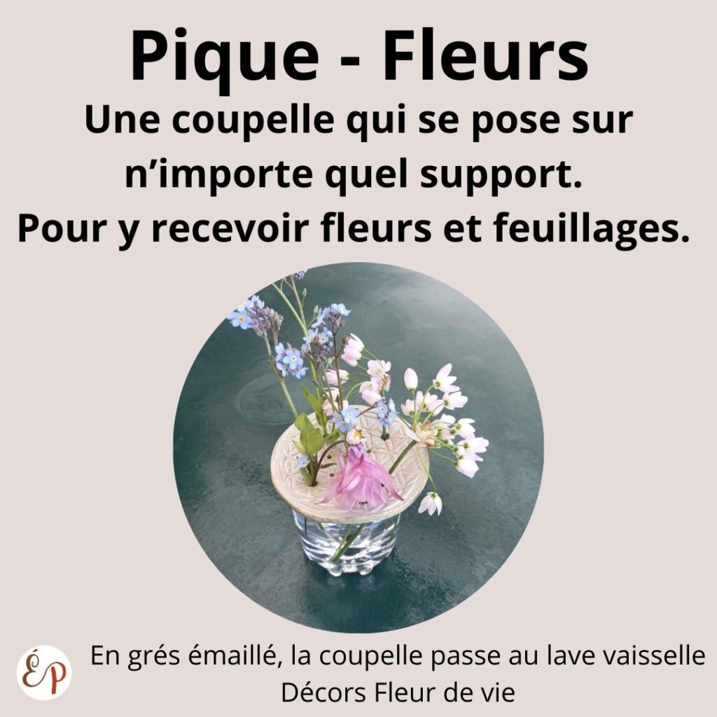 Pique Fleurs en céramique motif Fleur de vie Éva P. 