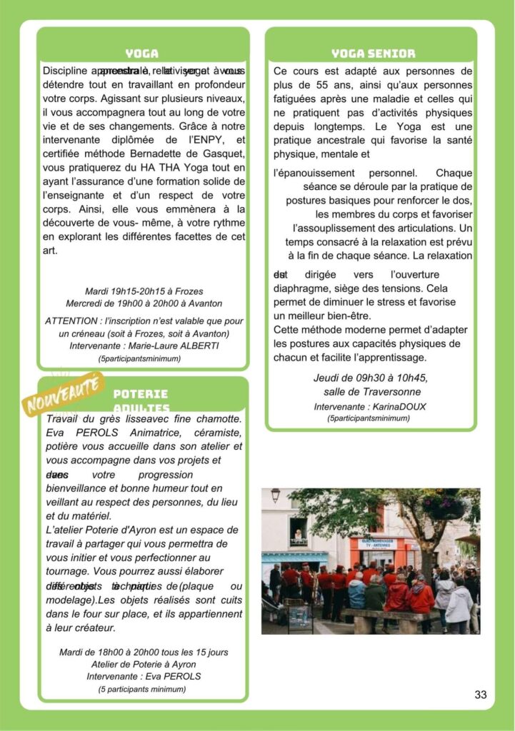 Activité POTERIE Adultes à AYRON via CSC la CASE